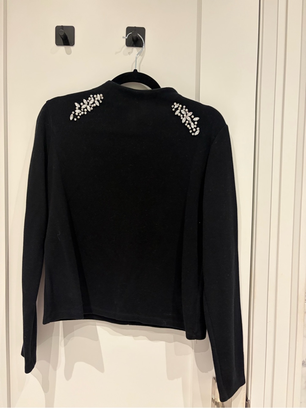 Zara Black Embellished Shoulder Sweatshirt